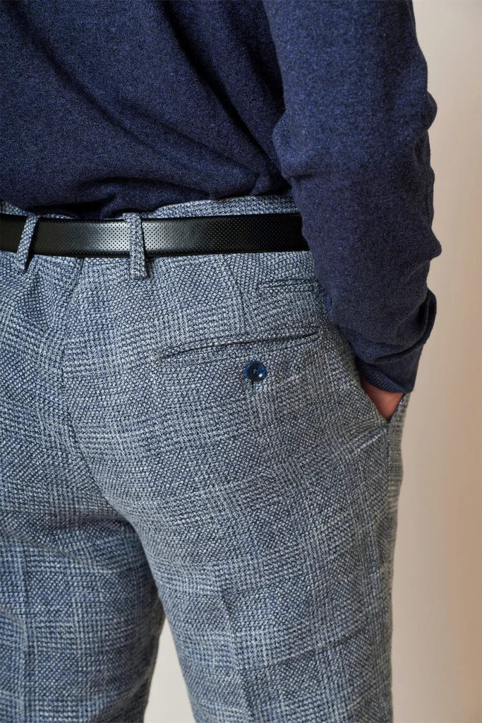 3-teiliges Tweed-Anzug – Marc Darcy Kris Sky Blue