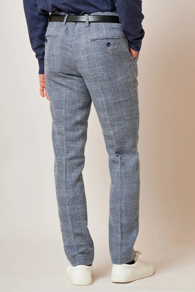 3-teiliges Tweed-Anzug – Marc Darcy Kris Sky Blue