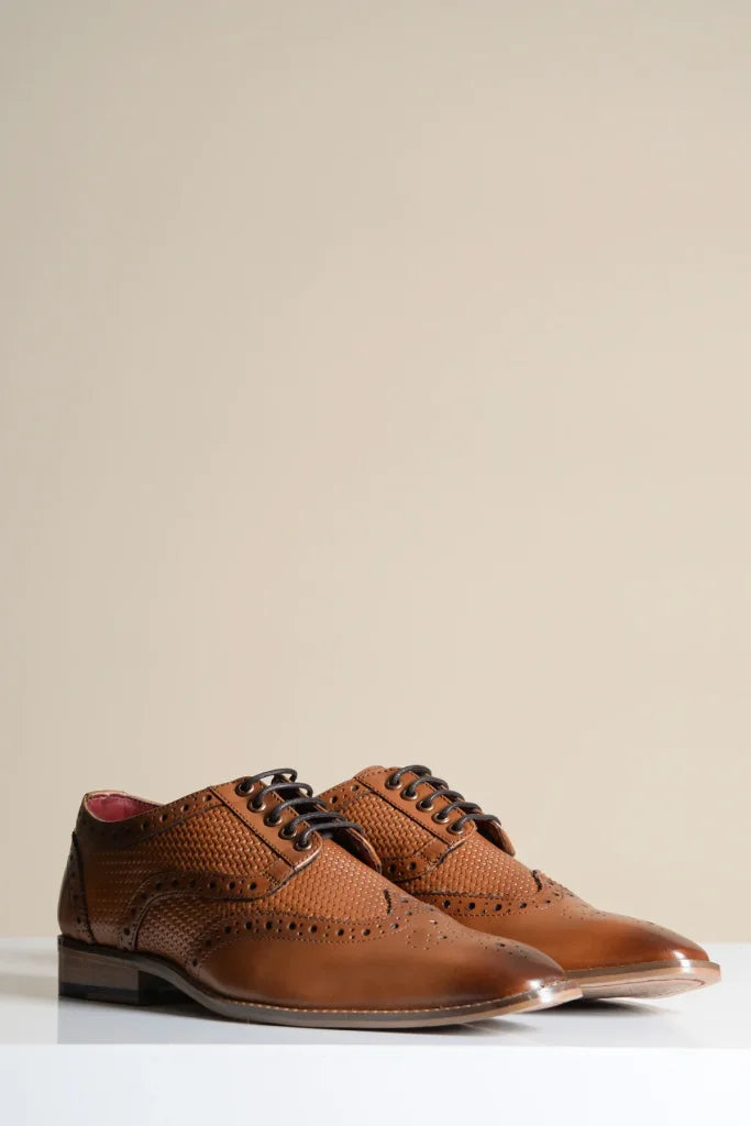 Braune Lederschuhe Marc Darcy Brandon - Wingtip Brogue