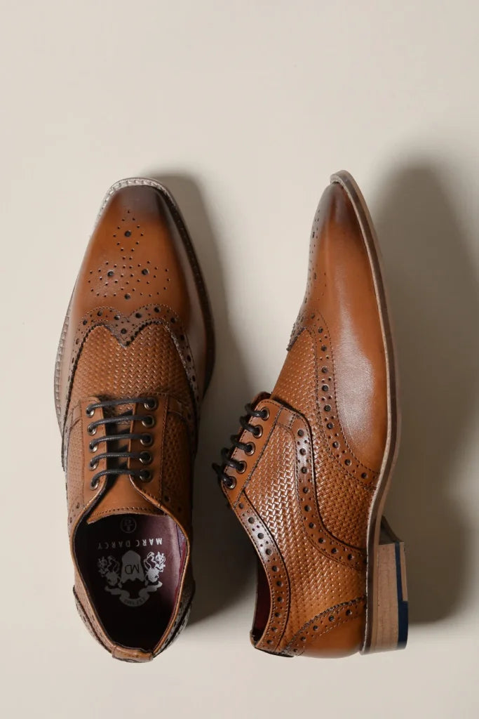 Braune Lederschuhe Marc Darcy Brandon - Wingtip Brogue