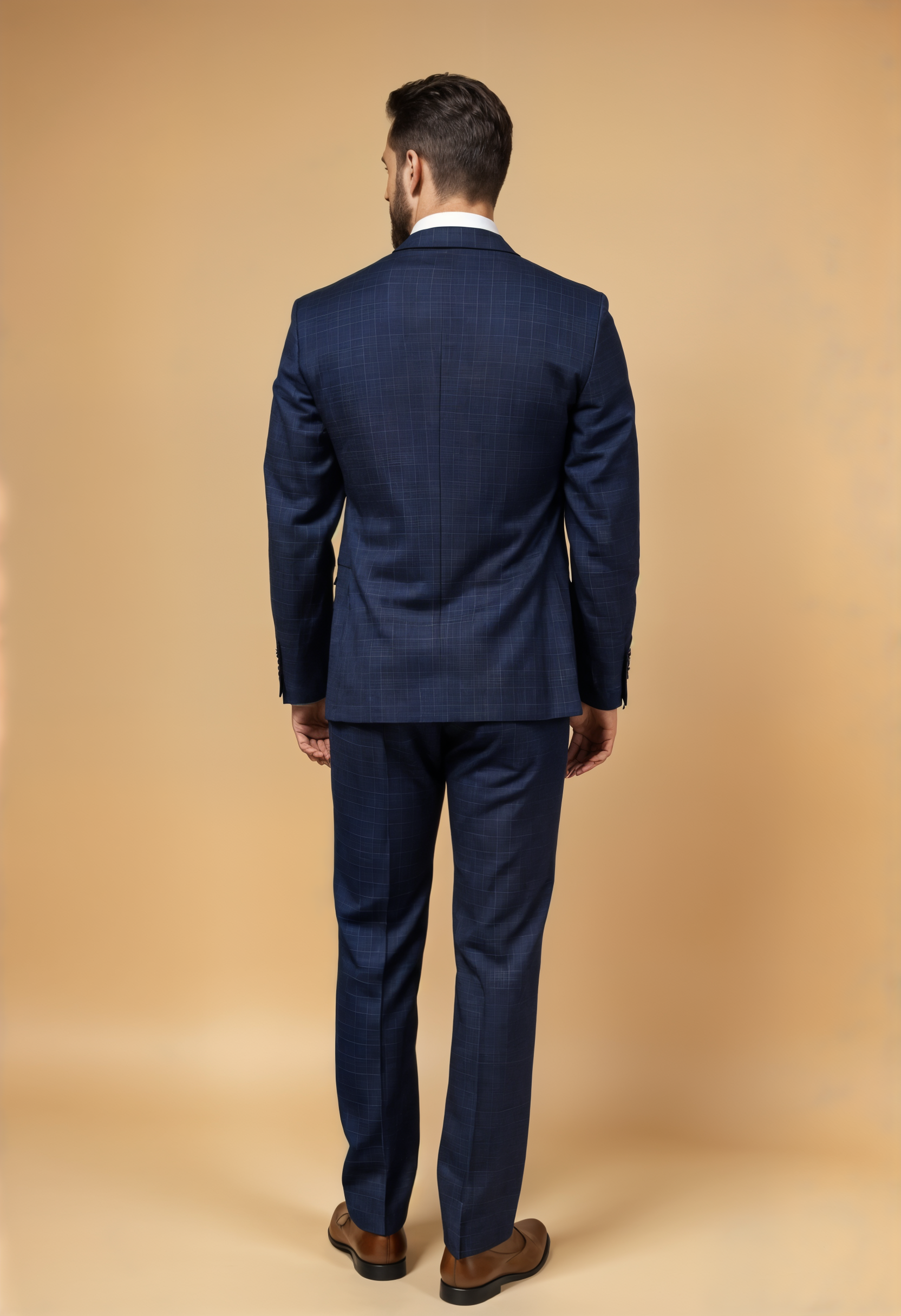 CASTLESON Phantom – Dreiteiliger Herrenanzug Navy/Tan Mix &