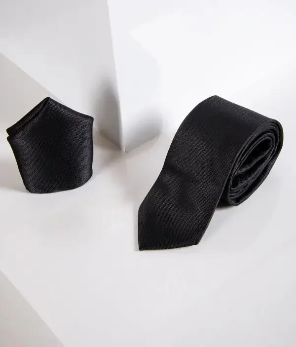 Gentlemens - Set Iconic Black Krawatte mit Einstecktuch