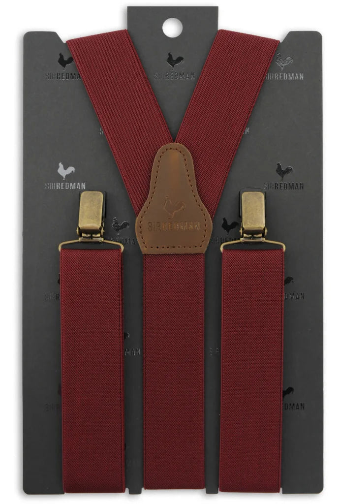 Hosenträger Gentleman’s bordeaux Elastik - bordeauxrood