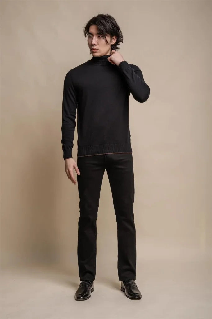 Karris Rollkragenpullover für Herren in Black - Cavani