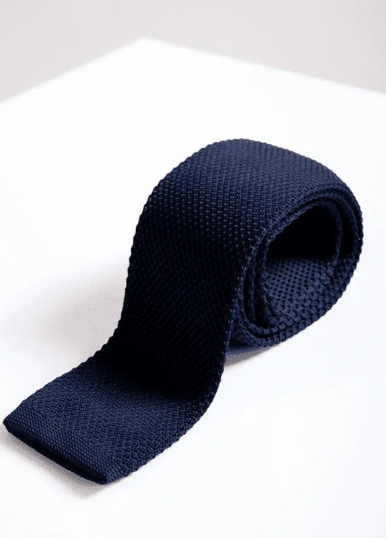 Krawatte Marc Darcy marineblau strick - stropdas