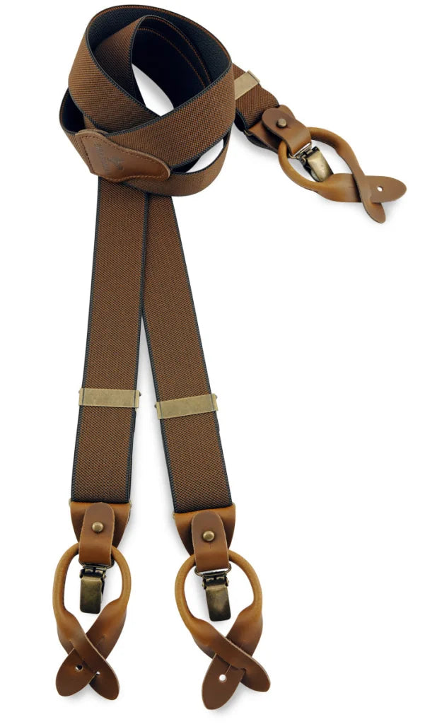 Luxe Hosenträger handgemacht - Riddle Woods Brown - Brown