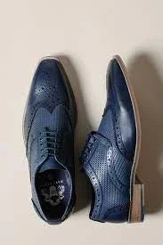 Navy Lederschuhe Marc Darcy Brandon - Wingtip Brogue