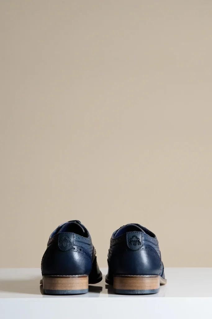 Navy Lederschuhe Marc Darcy Brandon - Wingtip Brogue