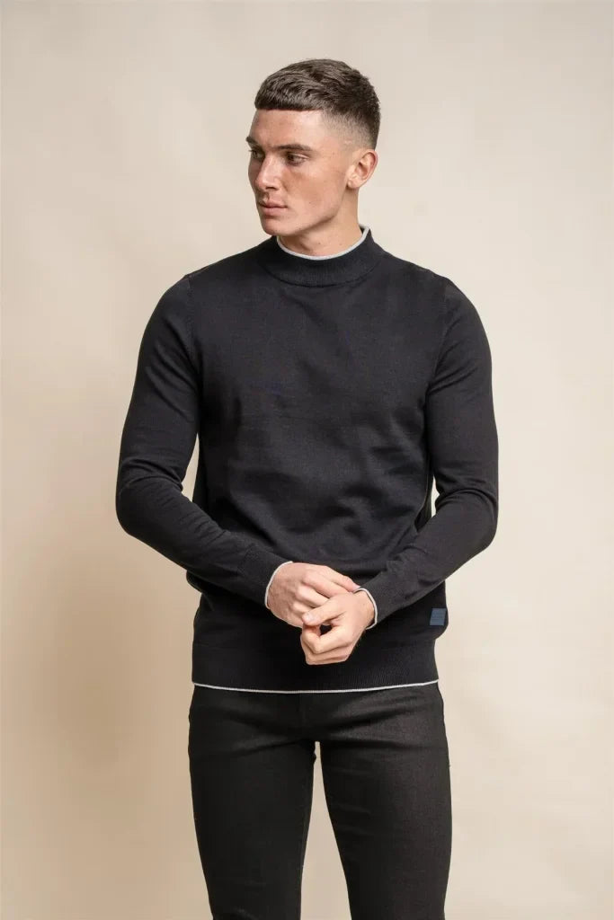 Rio Schwarz - Rollkragenpullover für Herren - Cavani - S