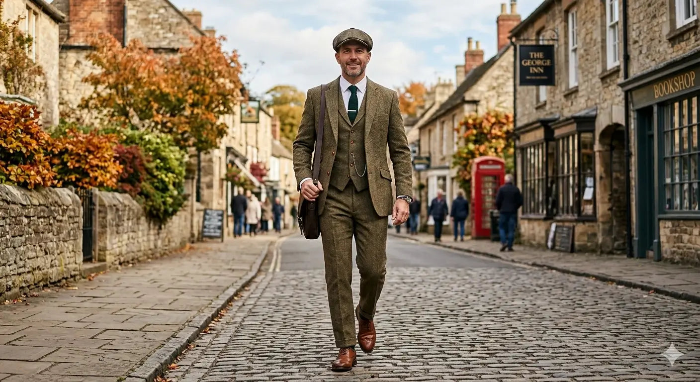 Woraus besteht ein Tweed-Anzug?