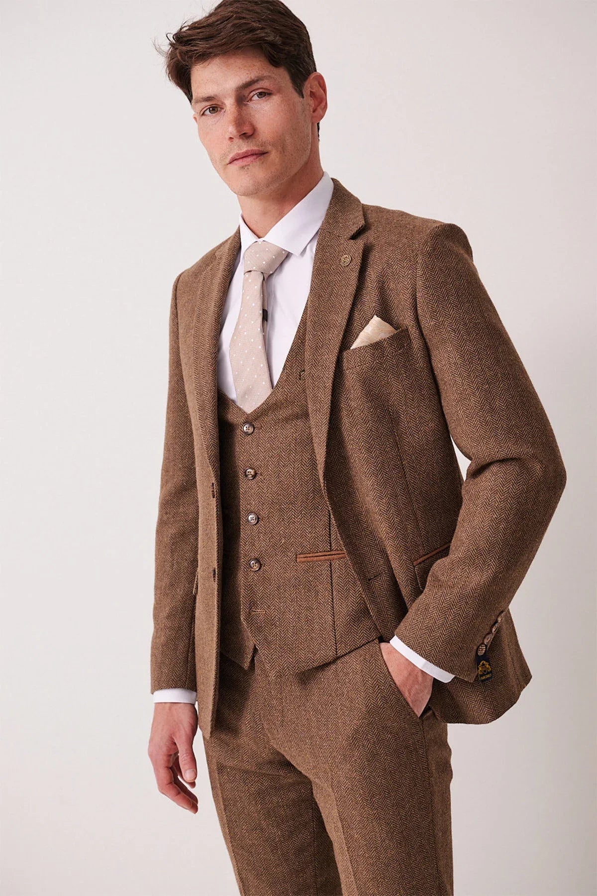 3-teilig Herren Anzug Tweed Dean Tan - Marc Darcy