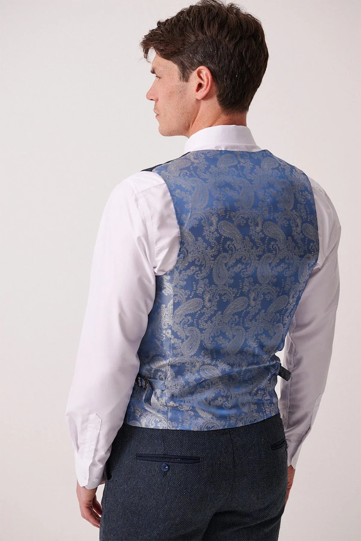 3-Teilig Herren Anzug Tweed Dean Blue - Marc Darcy