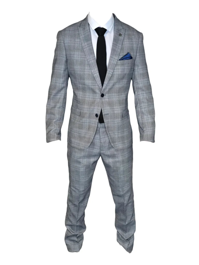 2-teiliger Anzug in Karo-Optik - Jerry Grey 2pc - tweedelig