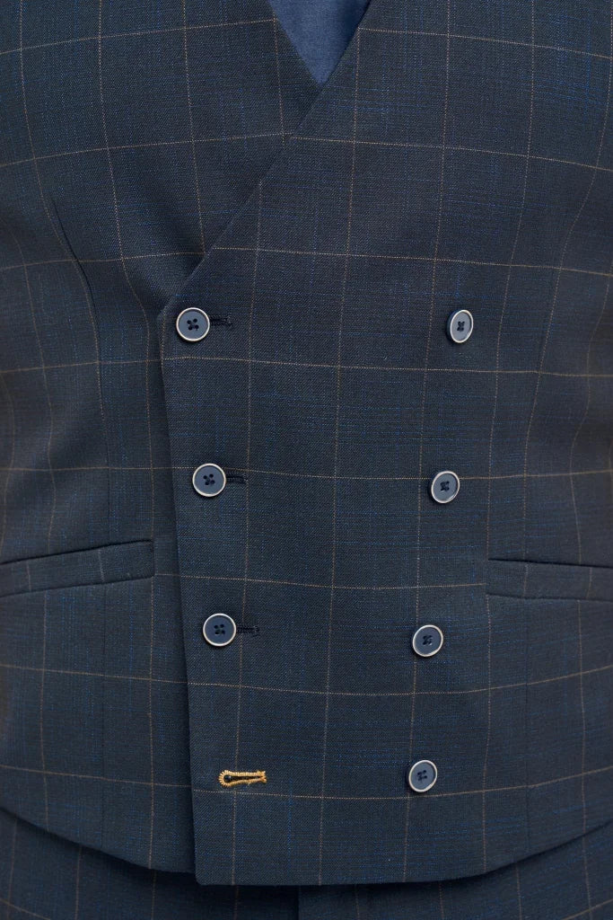 3-teiliges Kostüm - Cavani Torino Navy | Doppelreihige