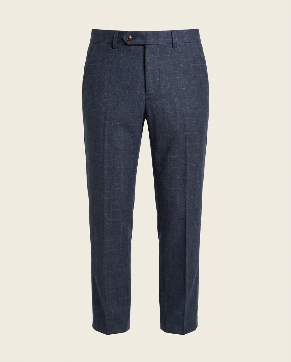 CASTLESON - Pantalon Admiral Check Navy — voorkant