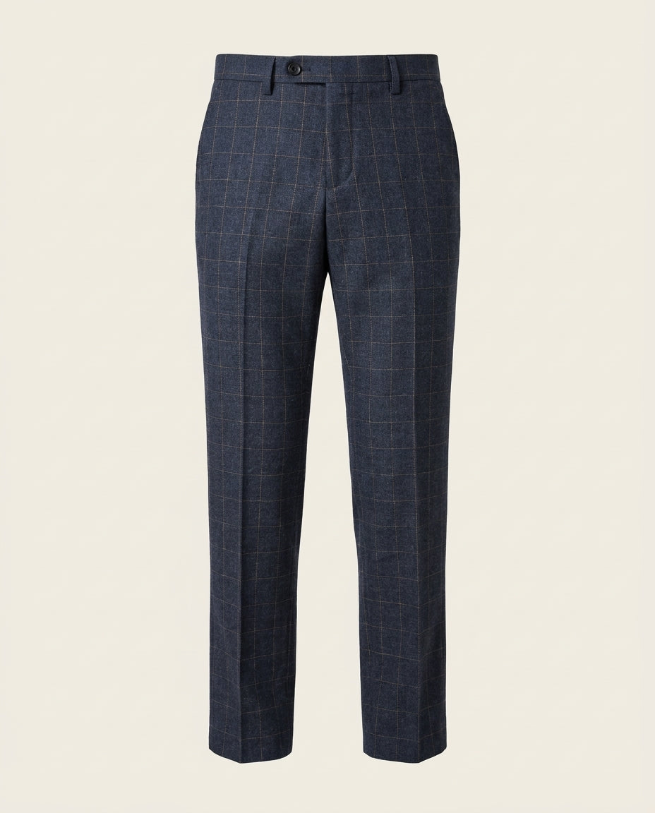 CASTLESON - Pantalon Admiral Check Navy — voorkant