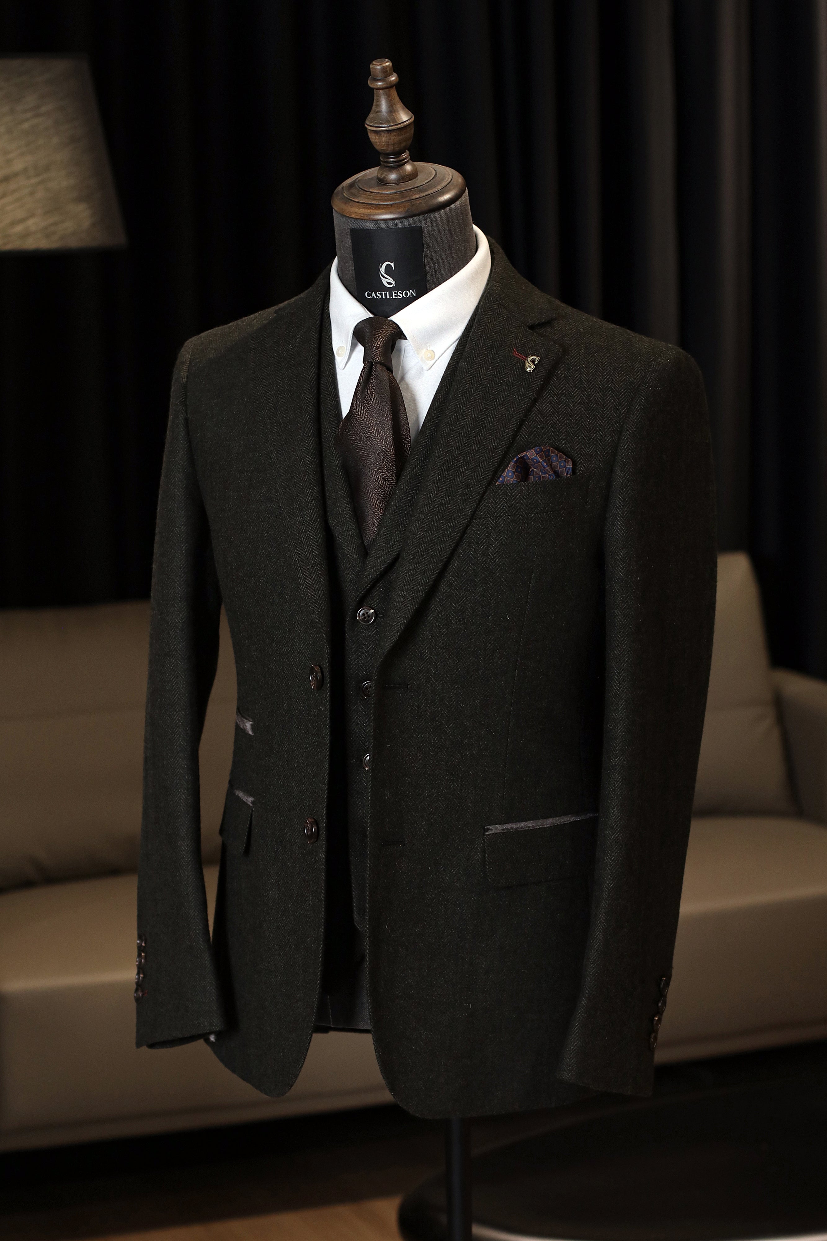 CASTLESON - Sakko Chief Olive Tweed