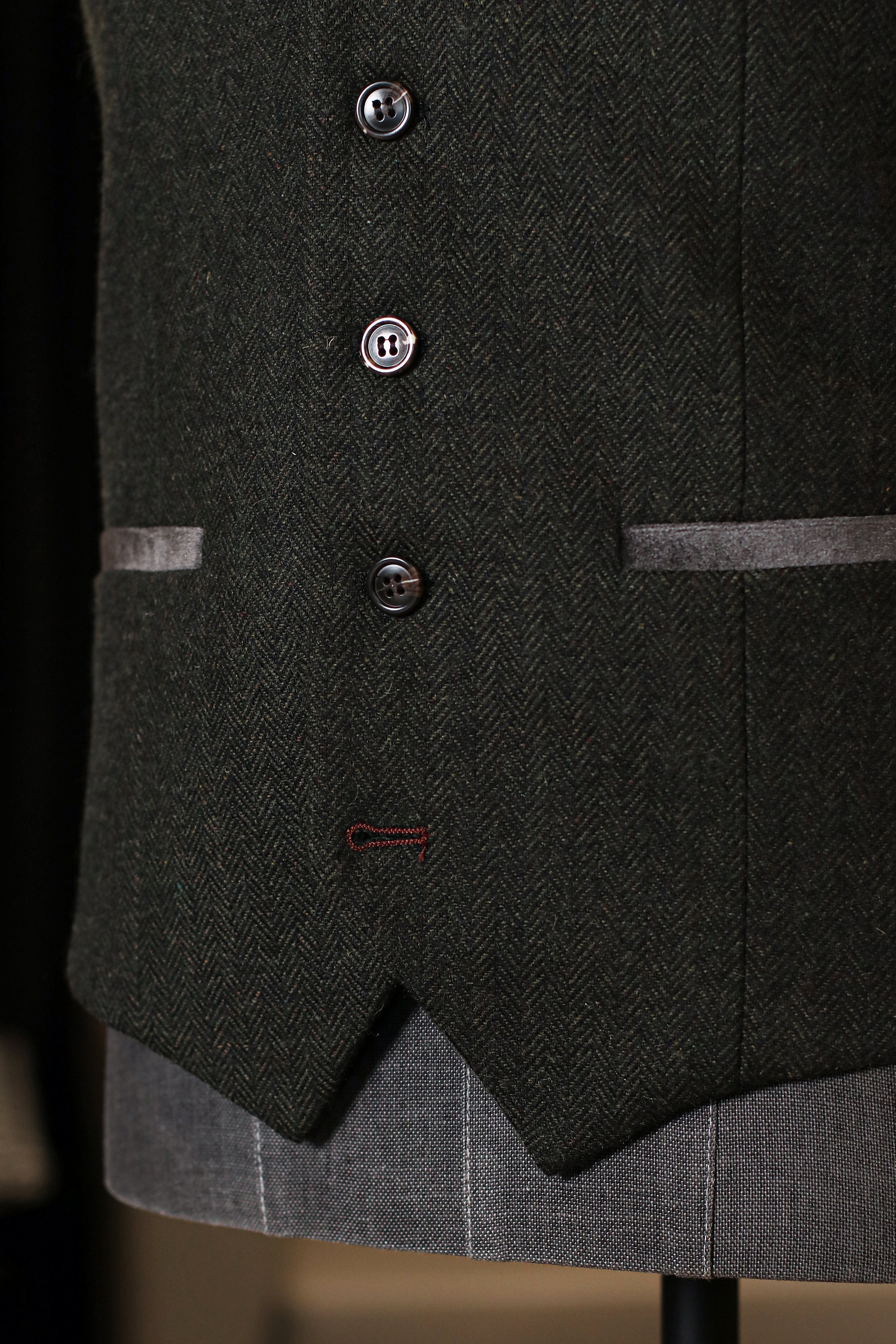 CASTLESON - Weste Chief Olive Tweed