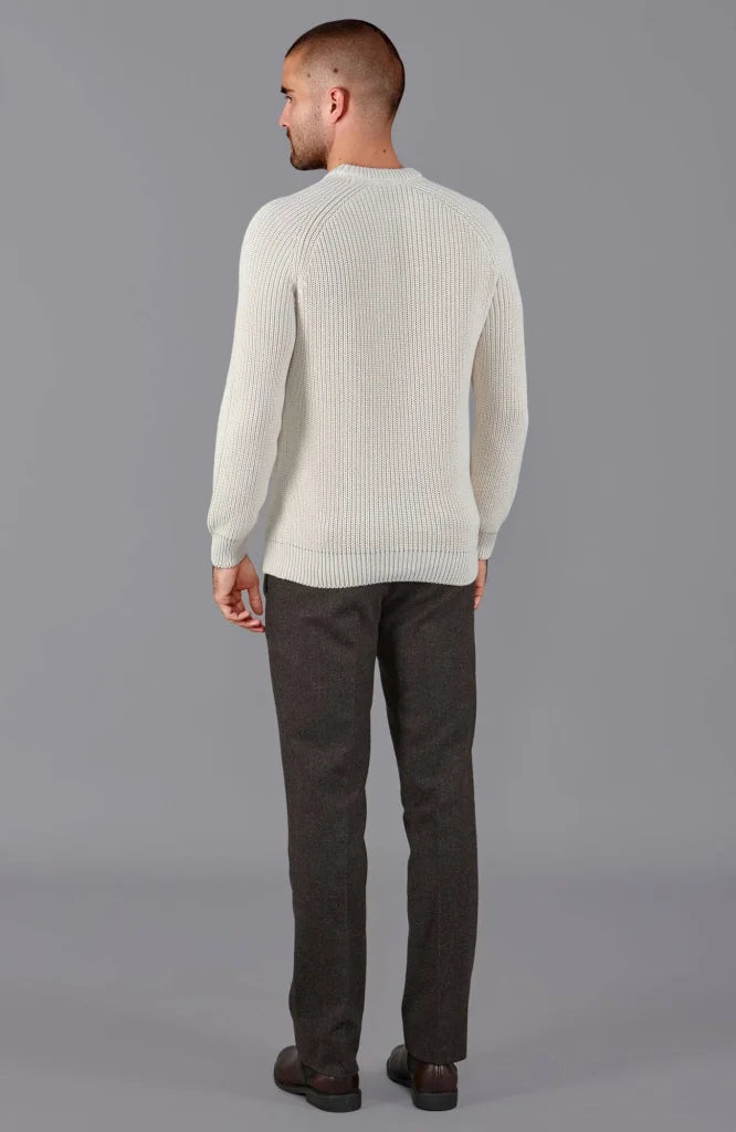 Baumwoll Fisherman Rippstrickpullover für Herren - Paul
