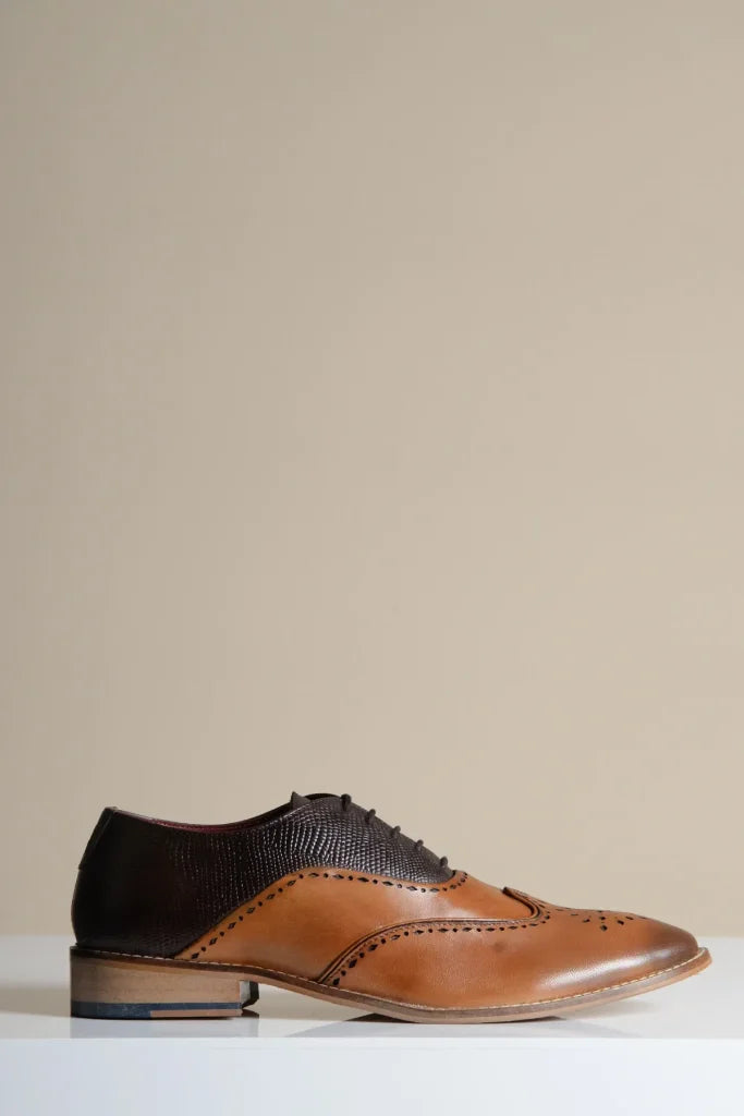 Braune Lederschuhe, Marc Darcy Ryan - Wingtip Brogue