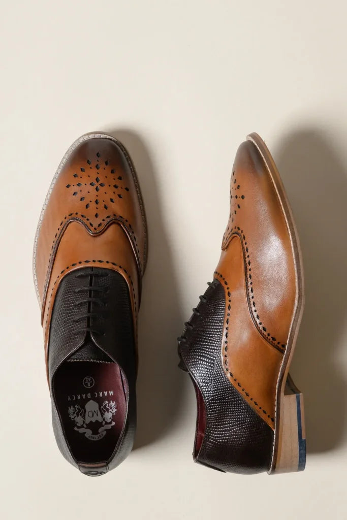 Braune Lederschuhe Marc Darcy Ryan - Wingtip Brogue