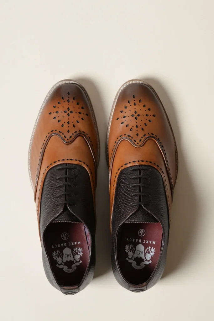 Braune Lederschuhe Marc Darcy Ryan - Wingtip Brogue