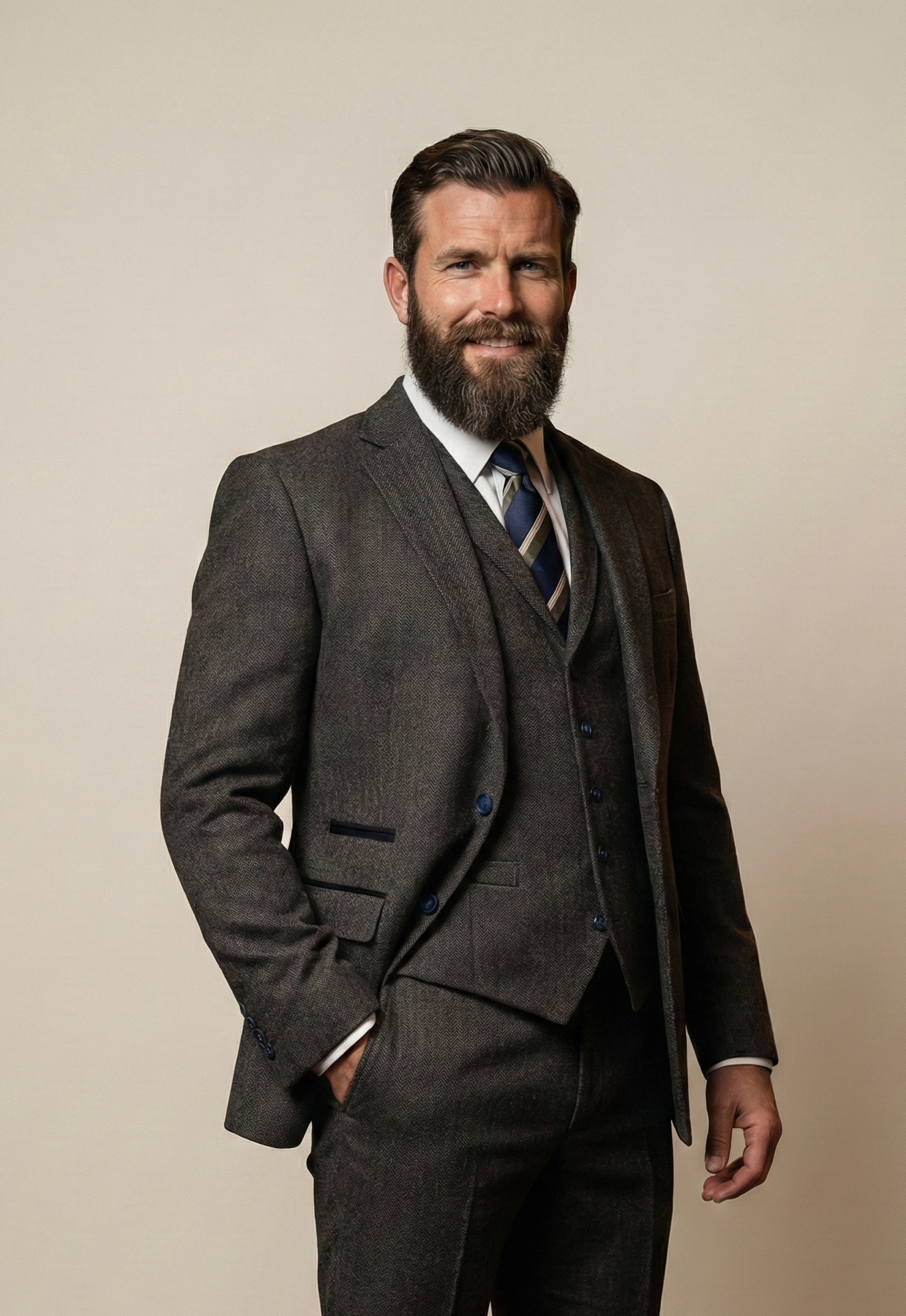 CASTLESON Chief - Dreiteiliger Herrenanzug Grau - driedelig