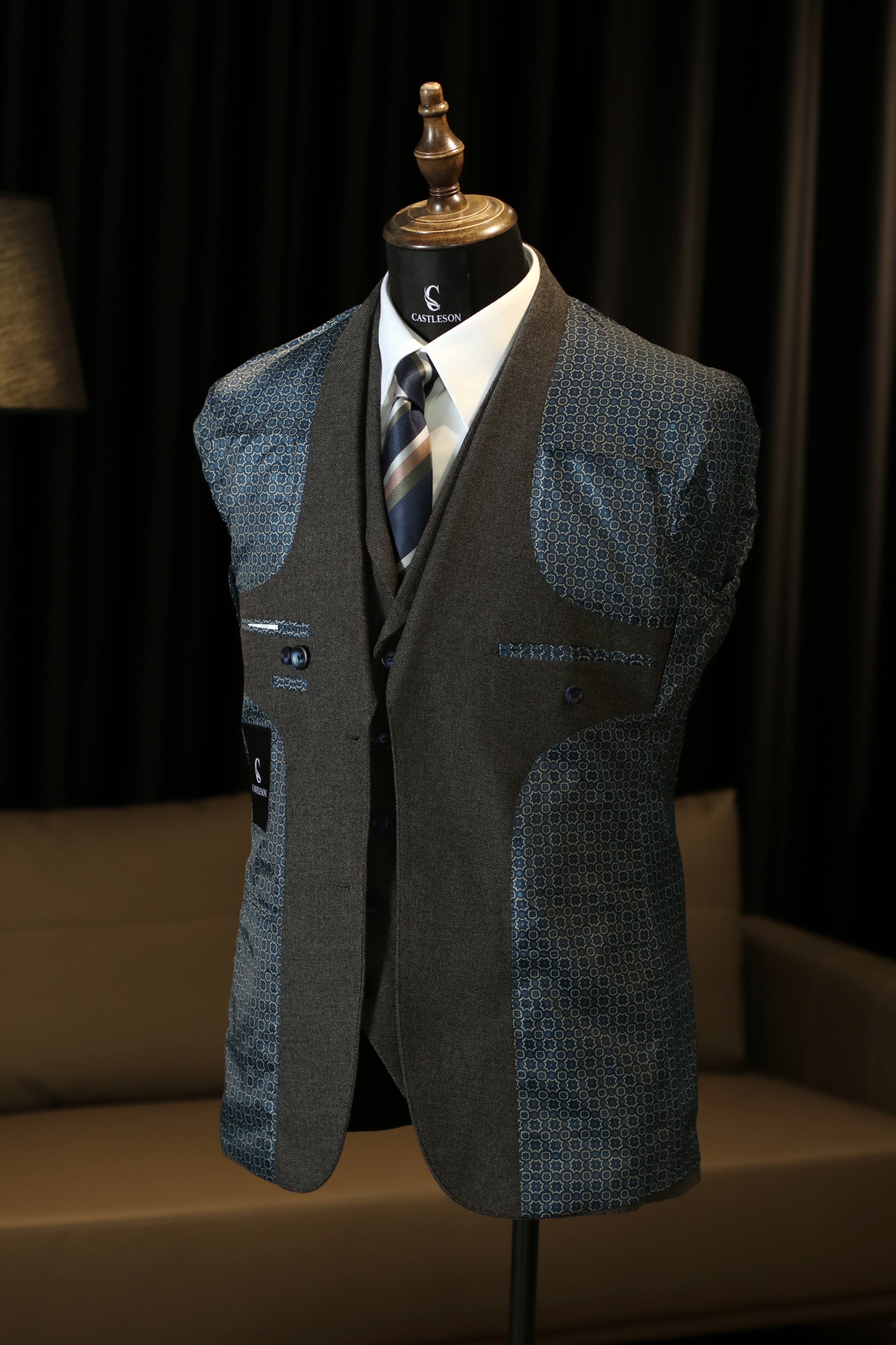 CASTLESON Chief - Dreiteiliger Herrenanzug Grau - driedelig