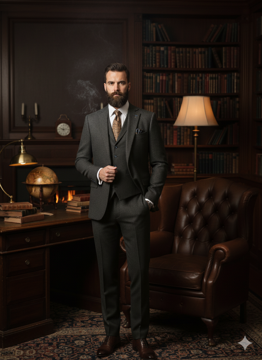 CASTLESON Chief - Dreiteiliger Herrenanzug Grau - driedelig