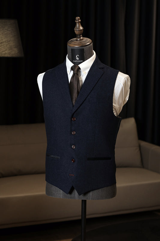 CASTLESON Chief - Herrenanzug marineblauer Tweed