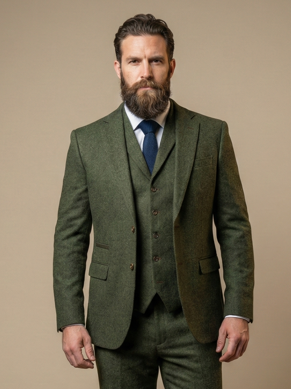 CASTLESON Chief - Herrenanzug Moss Tweed - driedelig pak
