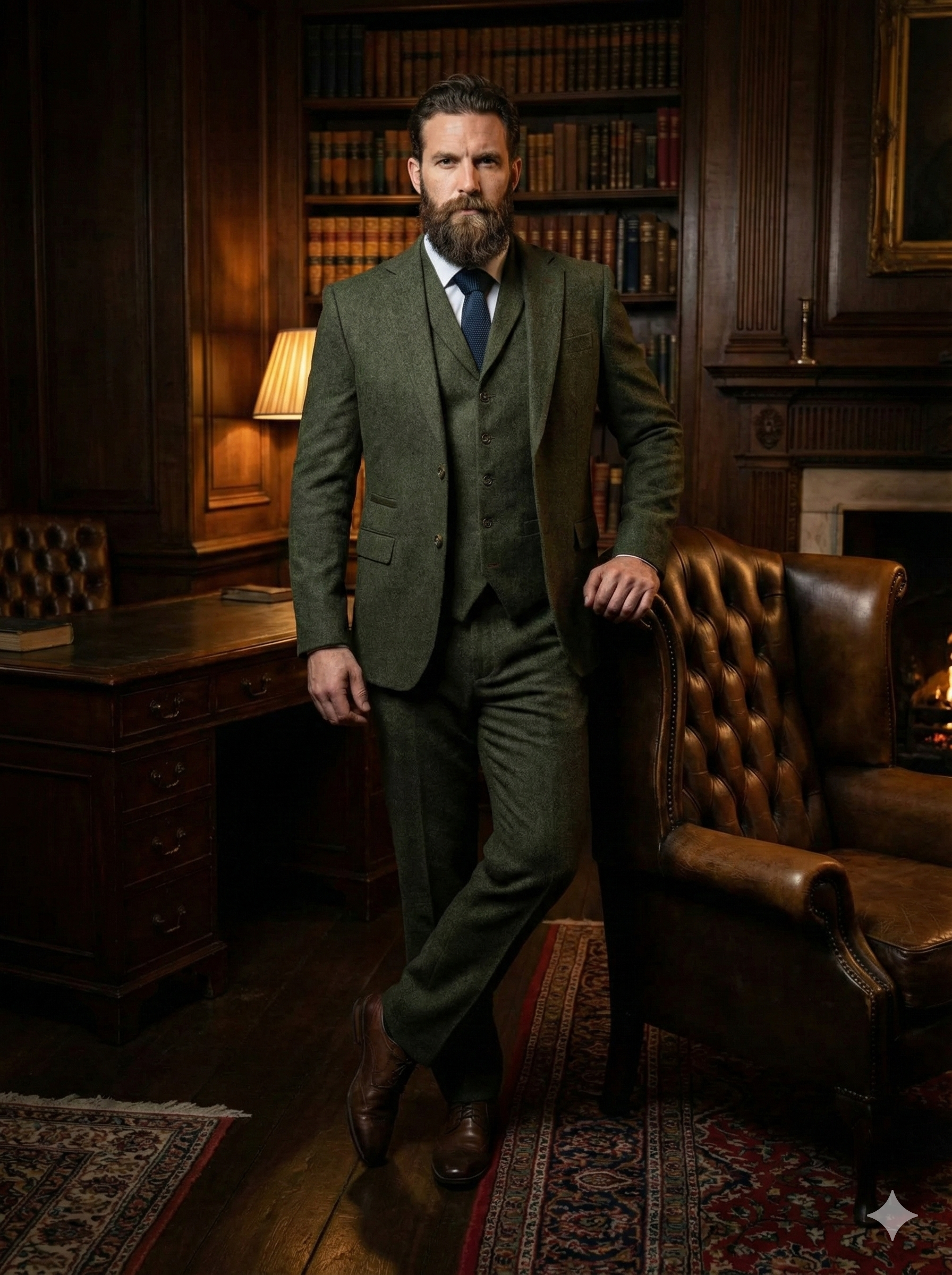 CASTLESON Chief - Herrenanzug Moss Tweed - driedelig pak