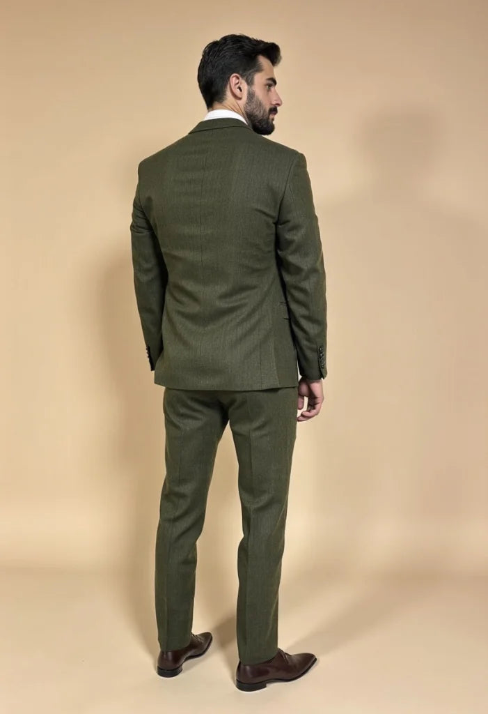 CASTLESON Chief – Herrenanzug Olive Tweed Mix & Match