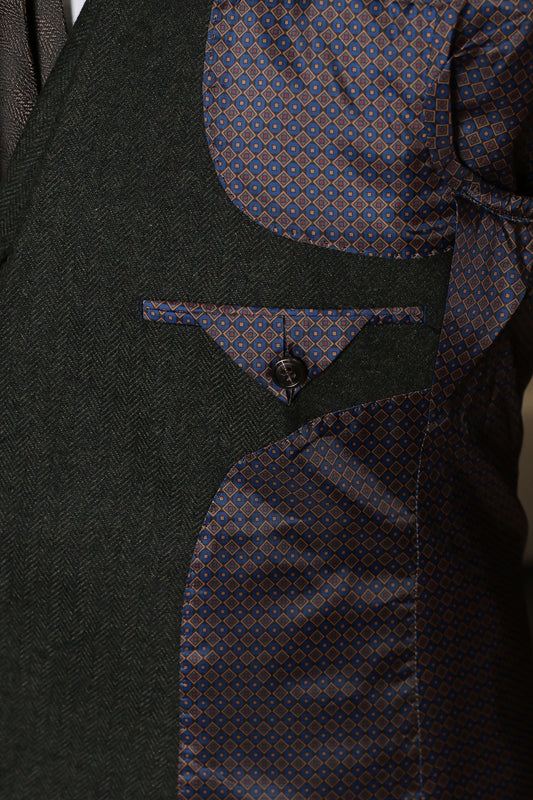 CASTLESON Chief – Herrenanzug Olive Tweed Mix & Match