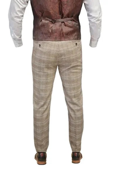TAVERNY - Hose Captain Karomuster Beige - Hose