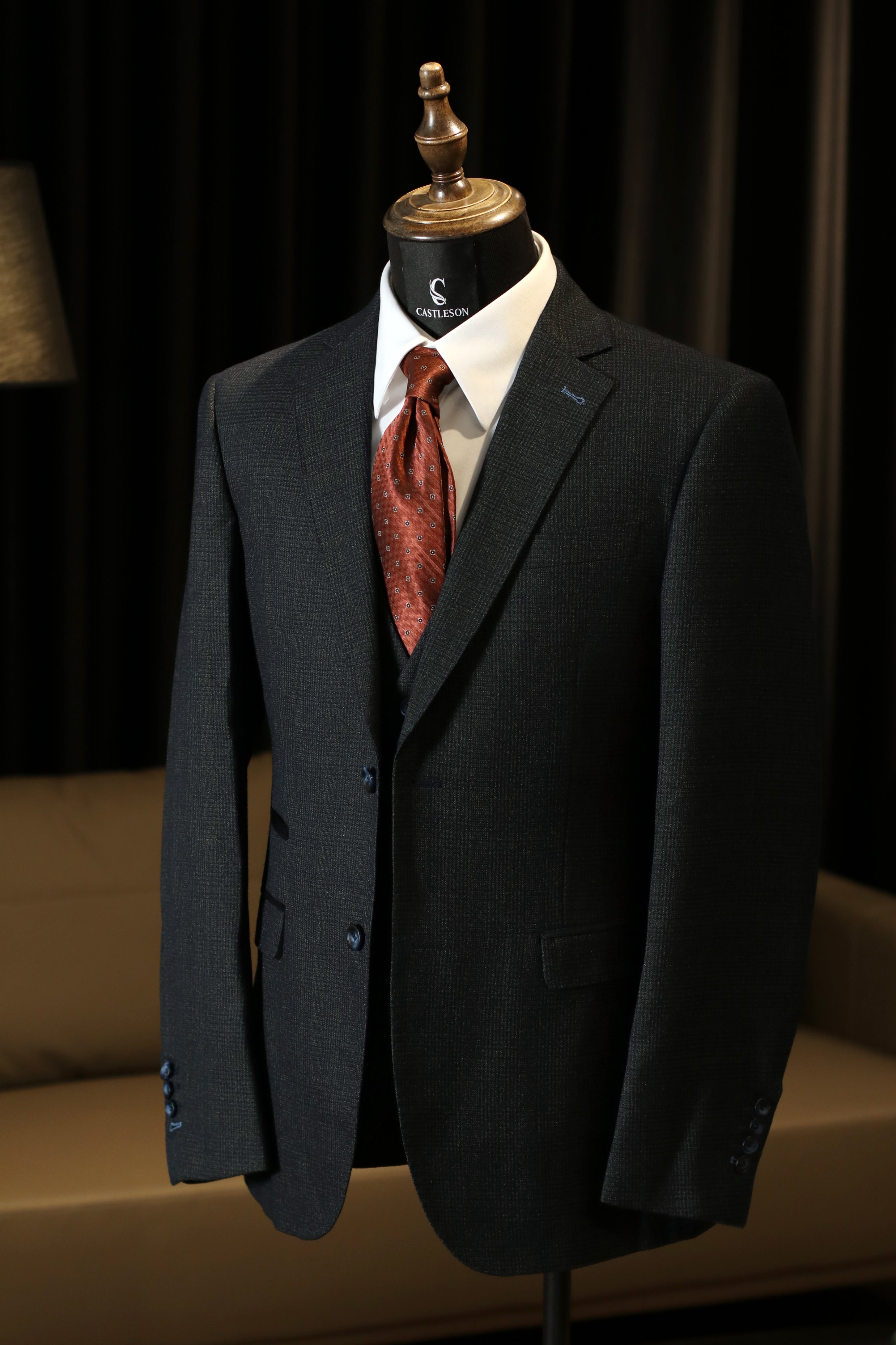 tweed-olijfgroen-3delig-pak