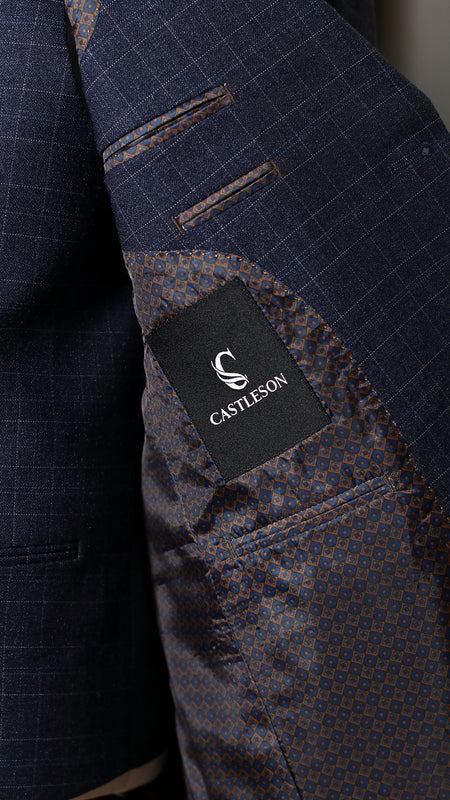 CASTLESON Phantom – Dreiteiliger Herrenanzug Navy/Tan Mix &