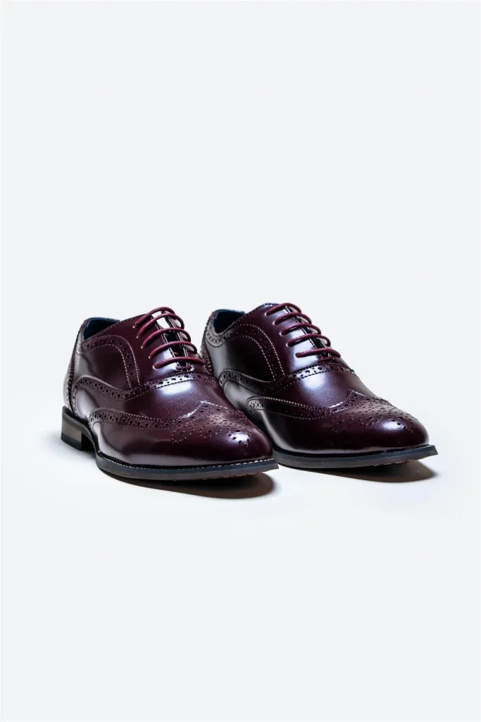 Cavani Clark Schuhe Weinrot - Wingtip Brogue - schoenen