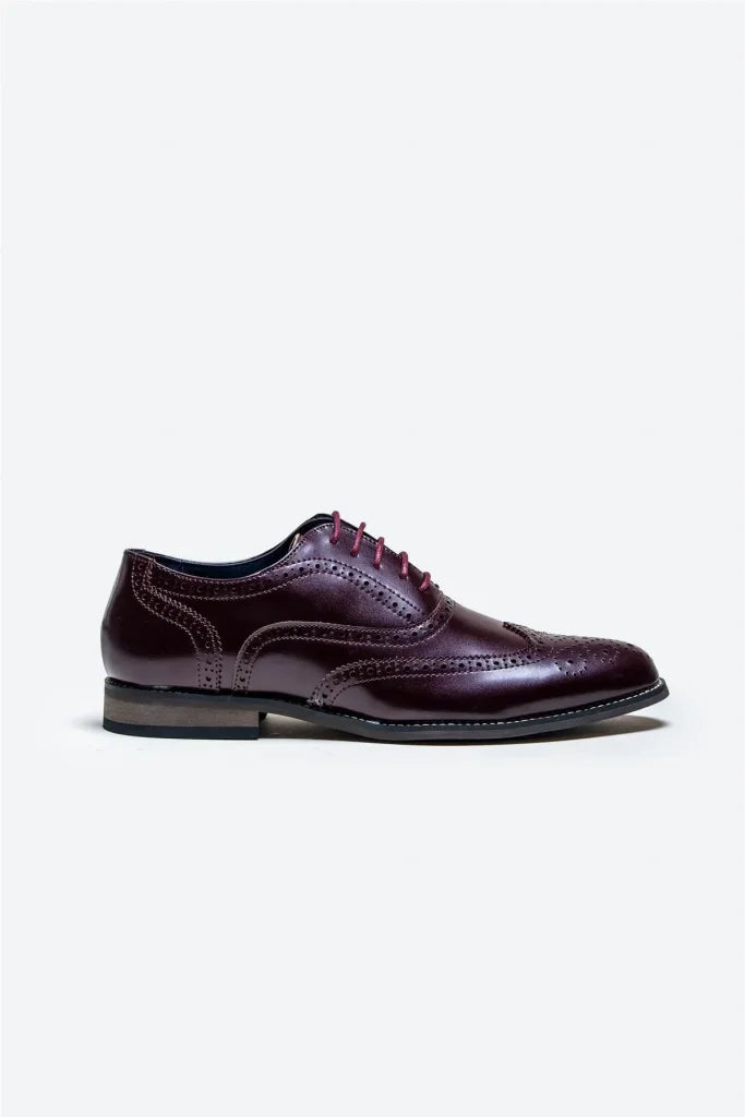 Cavani Clark Schuhe Weinrot - Wingtip Brogue - schoenen