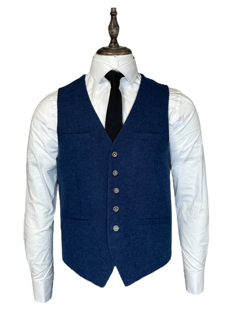 Cavani - Weste Tweed Orson Blau - Weste