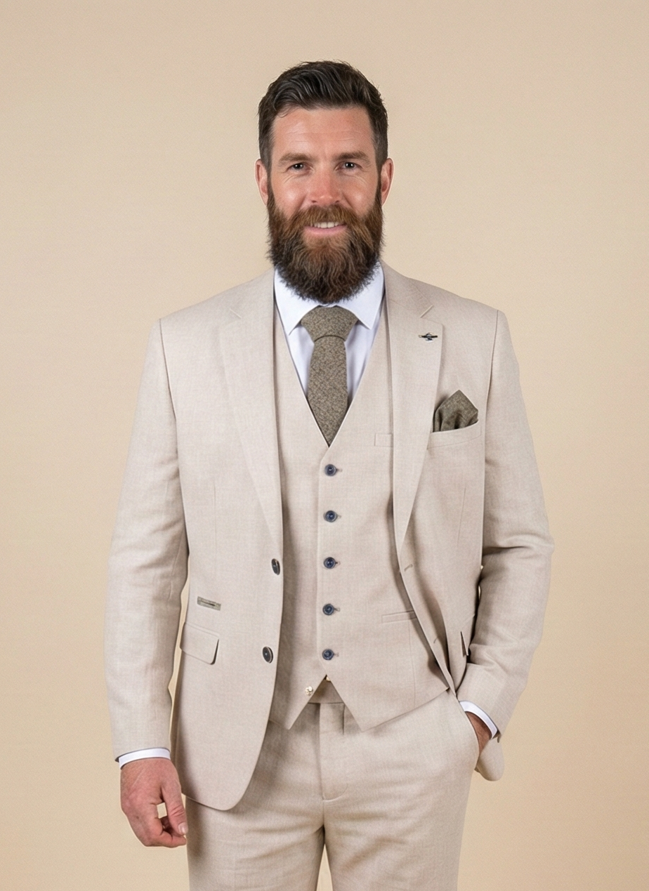 Dreiteiliger Anzug - Cavani Miami Beige - driedelig pak