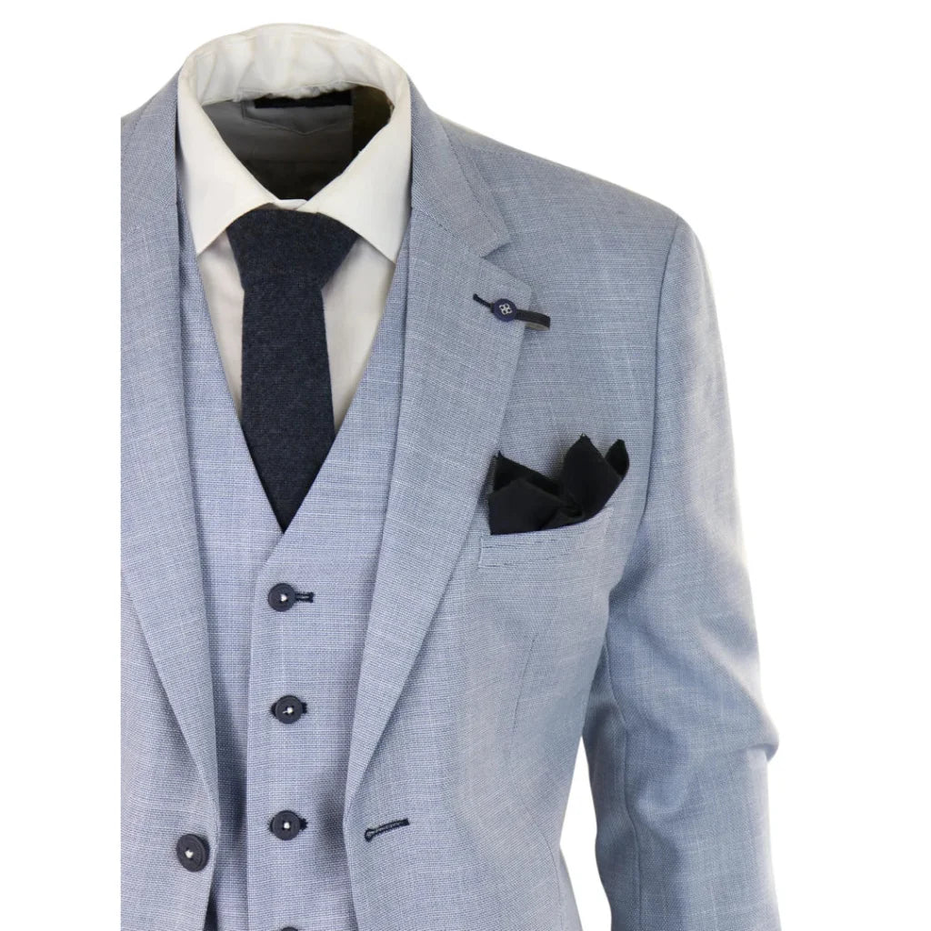 Dreiteiliger Anzug Cavani Miami Himmel Slim Fit Anzug