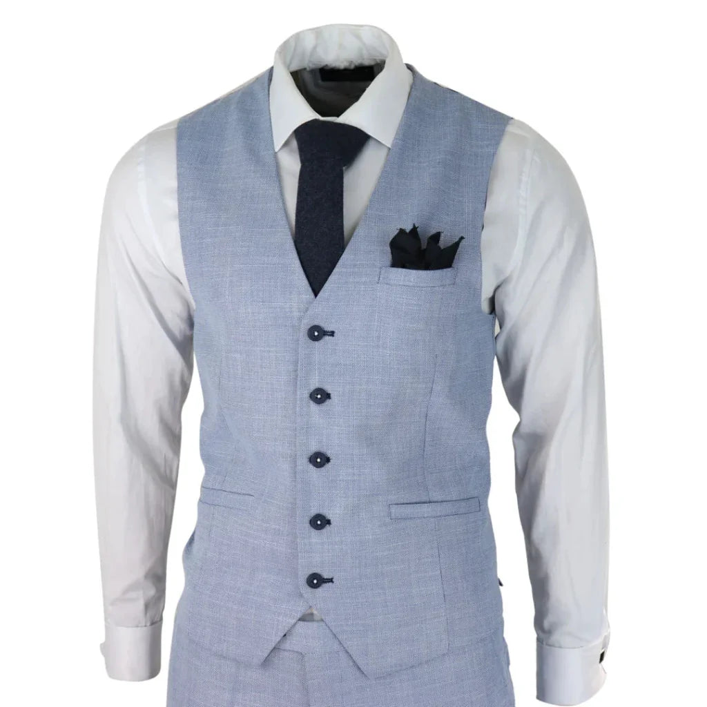 Dreiteiliger Anzug Cavani Miami Himmel Slim Fit Anzug