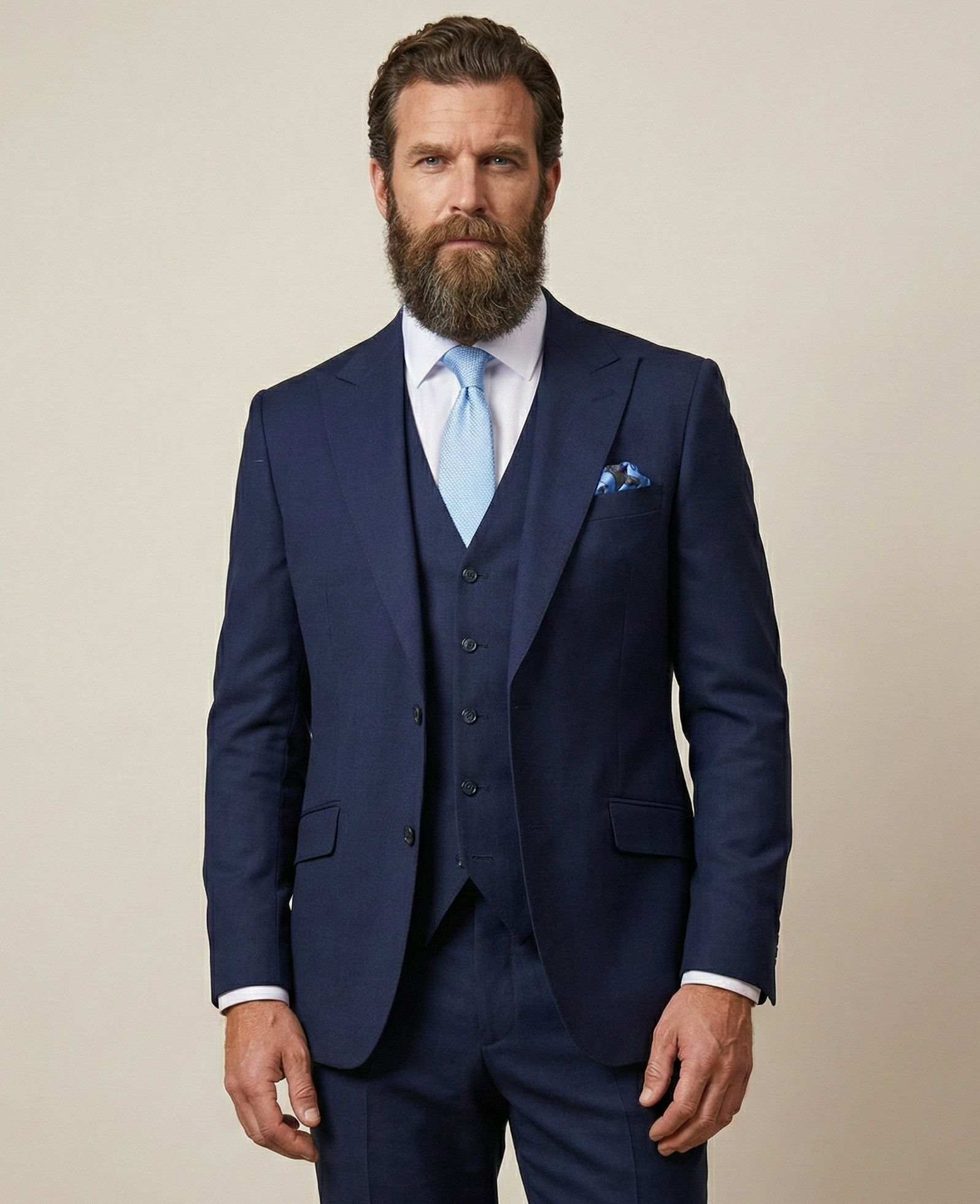 Dreiteiliger Herrenanzug – Cavani James Navy Super 130s