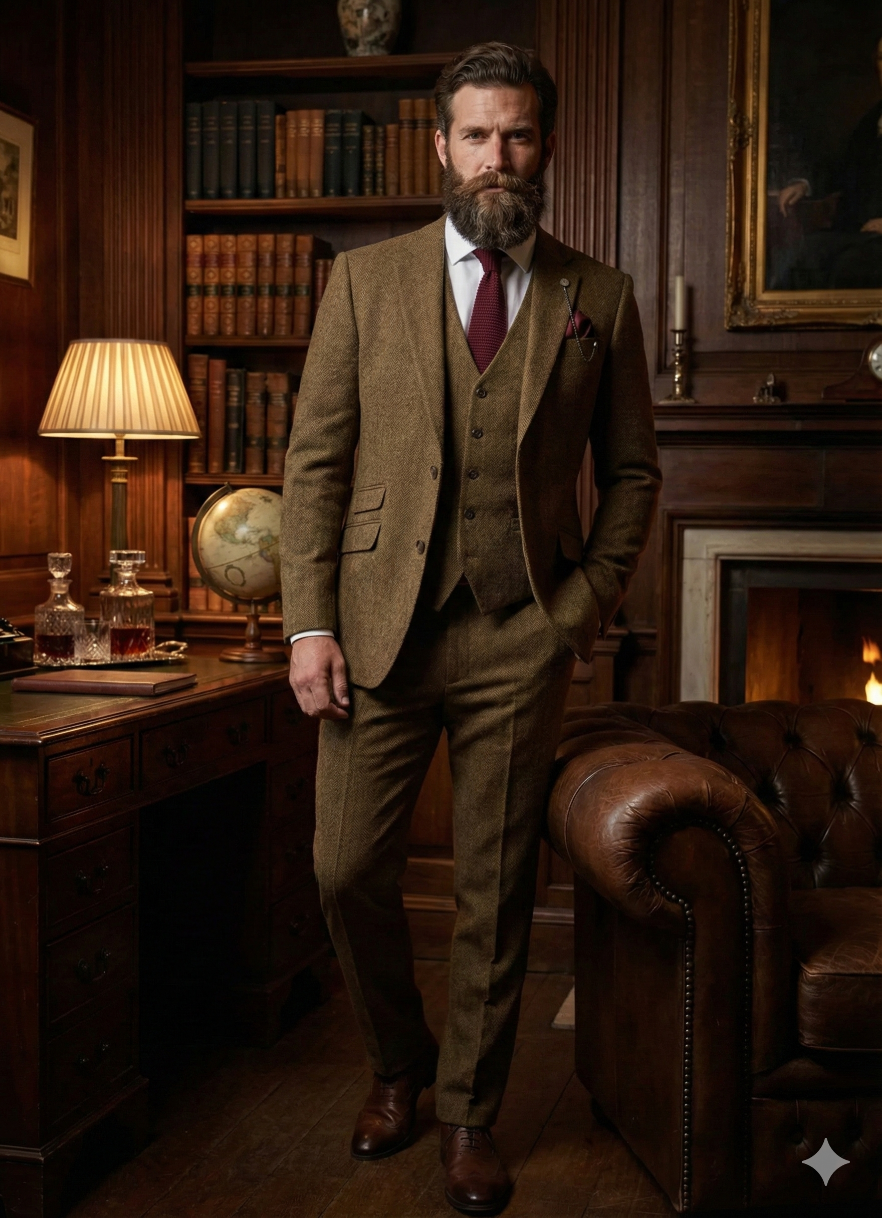 Dreiteiliger Herrenanzug – Cavani Thomas Braun - driedelig