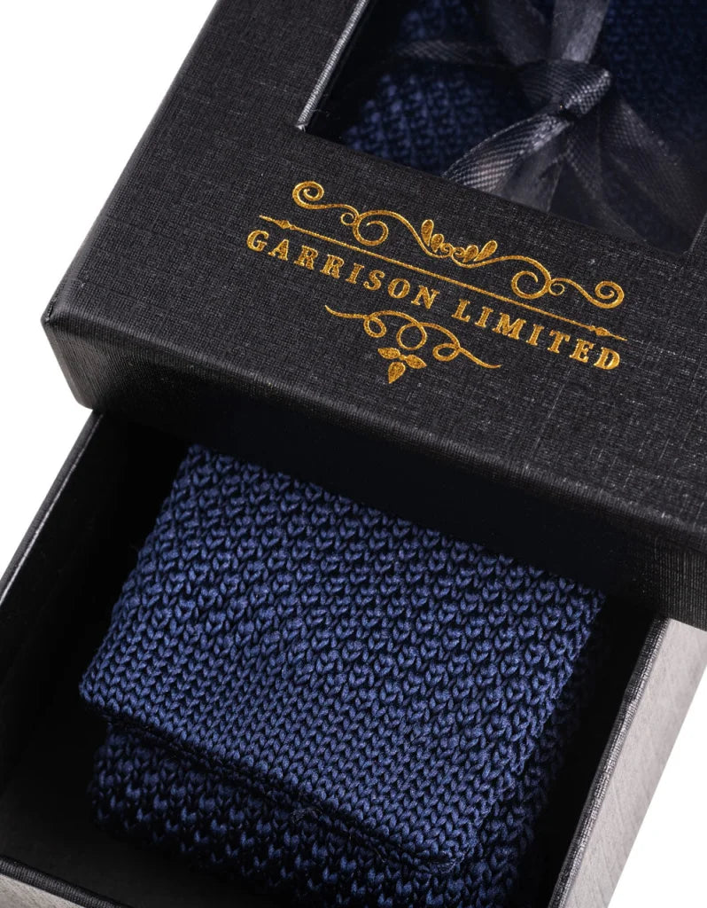 Gestrickte Krawatte Garrison Limited marineblau - stropdas