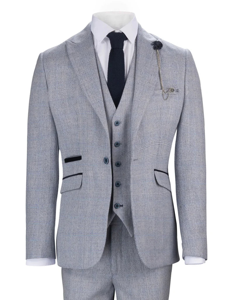 Hellblauer 3 - teiliger Anzug Cavani Caridi sky blau