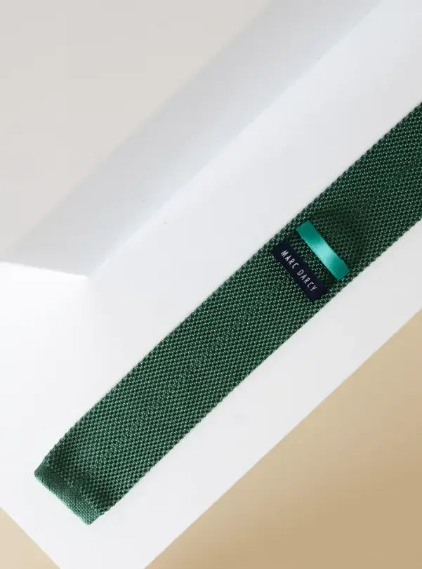 Krawatte Olive green Gestrickt | Marc Darcy - stropdas