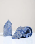 Marc Darcy Gentlemen's Set himmelblau Paisley mit Krawatte und Einstecktuch