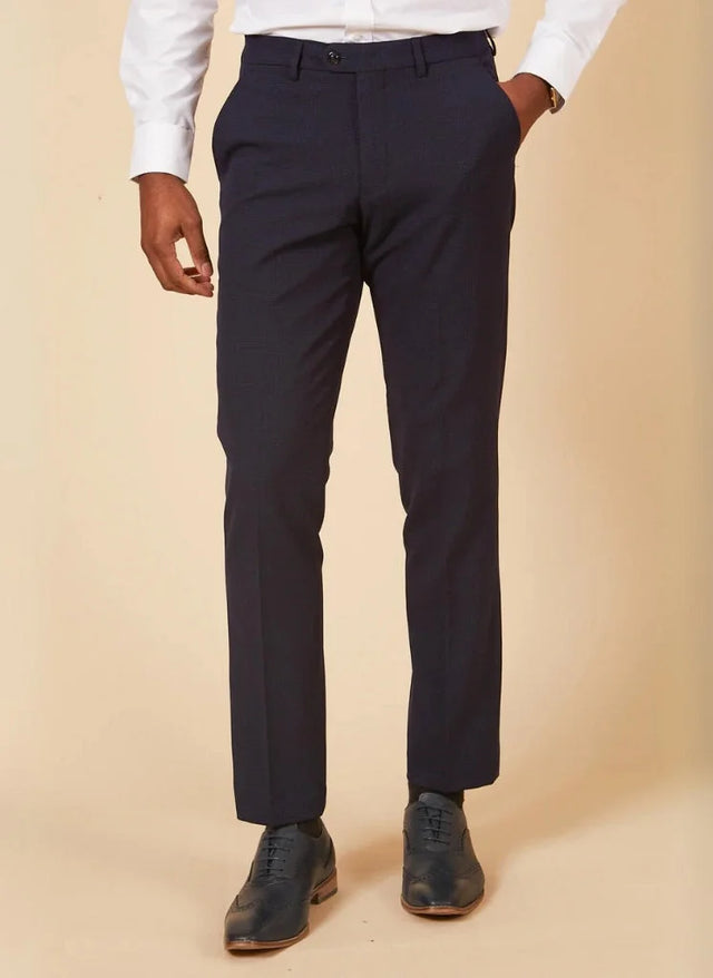 Marc Darcy - Hose Karomuster Dunkelblau Bromley Navy